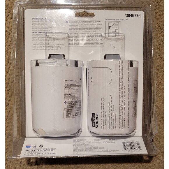 Project Source #3846776 G-1-2 Refrigerator Water Filter fits GE MWF - 2-Pack NEW - Picture 2 of 4